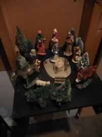 Vintage nativty, Bottle Brush Trees