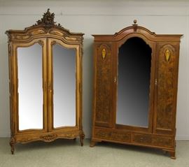 French & English Walnut Wardrobes