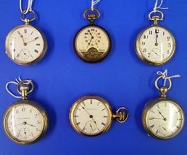 Pocket Watches by Illinois, American Watch, Elgin, Etc.