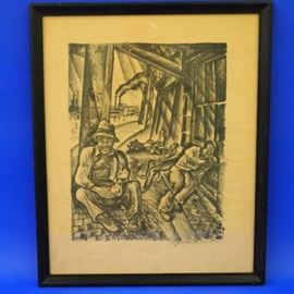 Etching, Joseph Paul Vorst (1897-1947)