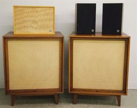 Pr. Bozak B-300 Urban Speakers in Walnut cabinets, Pr. McIntosh XL-1 Bookshelf Speakers, Lahti K-4000 Speaker