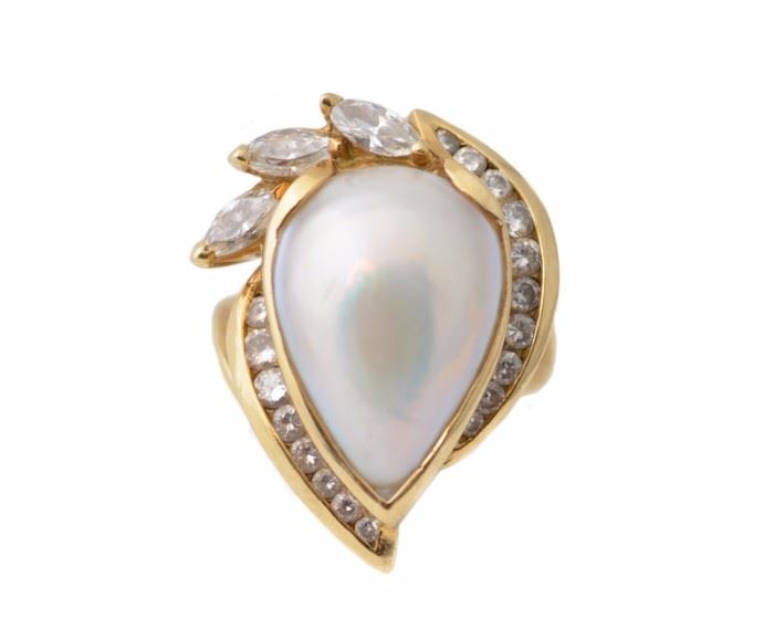 diamonds and pearl ring