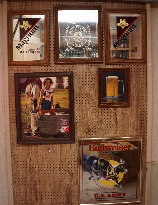 Vintage beer mirrors