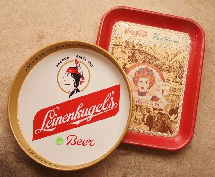 Leninenkugel's and Coca Cola metal trays