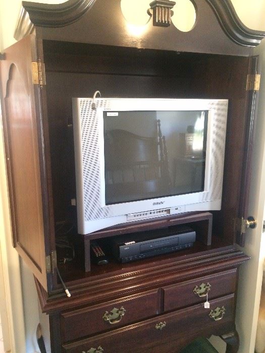 Queen Anne TV armoire and TV