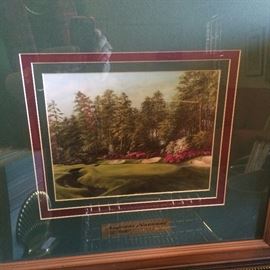 Framed art of the Augusta National "Thirteenth Hole"