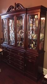Stanley Furniture  "Stoneleigh 60th Anniversary Commemorative Collection" mahogany china cabinet  -  72" wide x 82" tall (featured at another site)