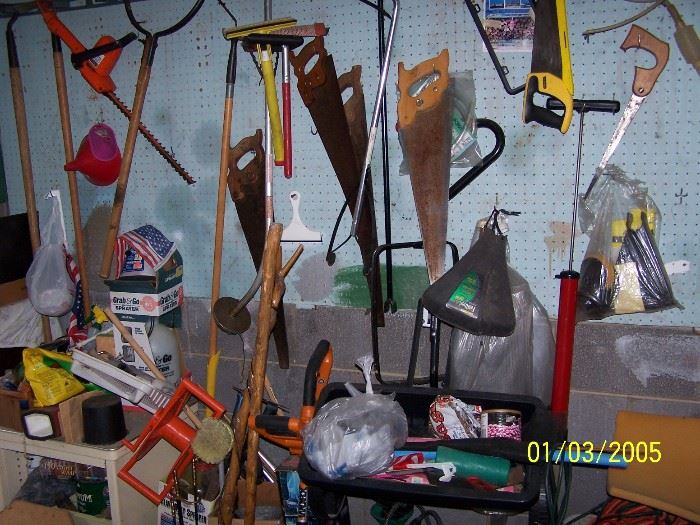 Hand Tools, Lawn & Garden Tools, & more - downstairs