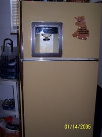 vintage Gold Refrigerator - STILL WORKING