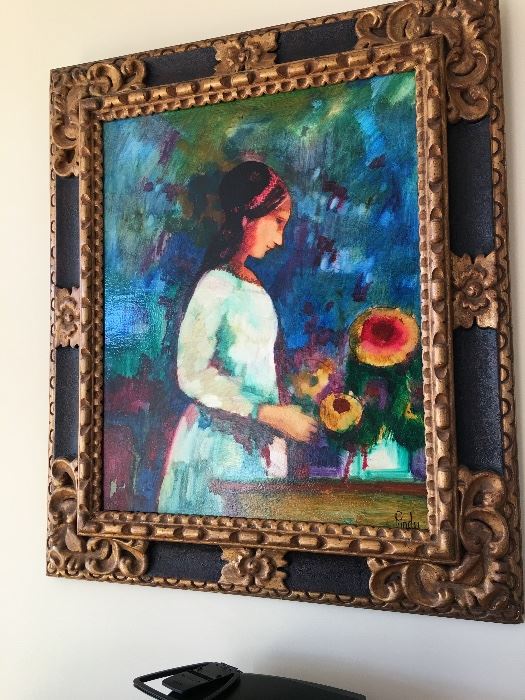 Donald Roy Purdy, American artist.  Measures approximately 24" x 29.5"
without frame.  Frame is ornate and adds another 10" to each measurement (approximate). $900.00