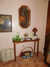 Narrow Sofa Table, Depression Glass