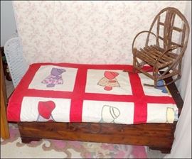 Cedar Chest, Sunbonnet Babies Quilt, Adirondack Rocker for Dolls.