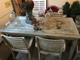 Teak table & chair set