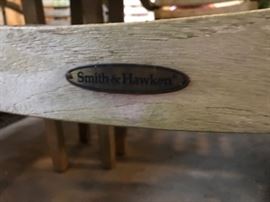Smith & Hawken label on the teak furniture