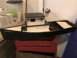 Old tug boat model. Was originally battery operated. As found.