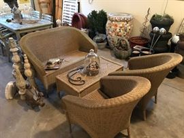Wicker set in good condition. (no cushions?)