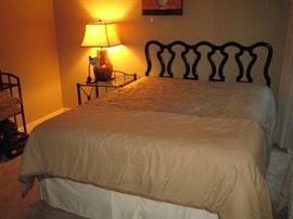 Queen mattress, bed frame, head board.