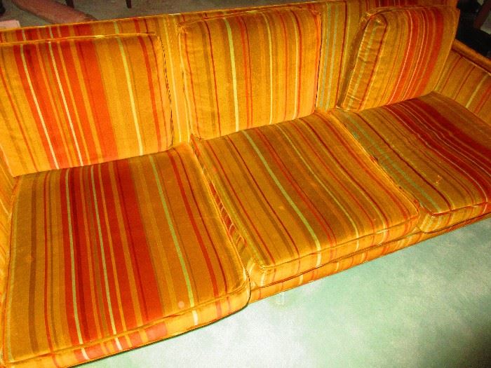 Vintage Velvet Striped Sofa