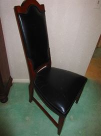 Individual of Group of Six (6) MCM Dining Chairs with Black Leather Seats