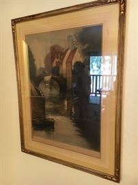 Colored etching, St. Stephens in Vienna Signed By Rudolph Veit&nbsp;15.5” x 22”