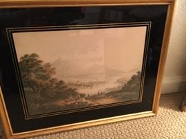 Leblond colored print. Black matting. Gold frame. 16.5” x 21"