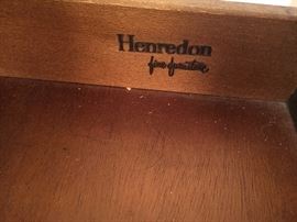 Henredon 3-drawer Italian walnut finish desk 50"L x 22" W x29"H