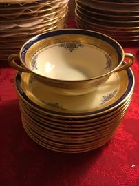 Set of 12 Lenox/Marshall Field Porcelain Bouillon Cups and Saucers #1934