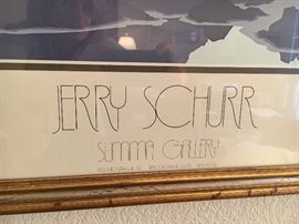 2 Jerry Schurr Framed Art. Summa Gallery, Brooklyn Heights, NY 1985 