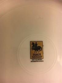 12 Austrian Black Knight 10" Porcelain&nbsp;Dinner Plates&nbsp;w/raised edges &&nbsp;raised gold scroll borders