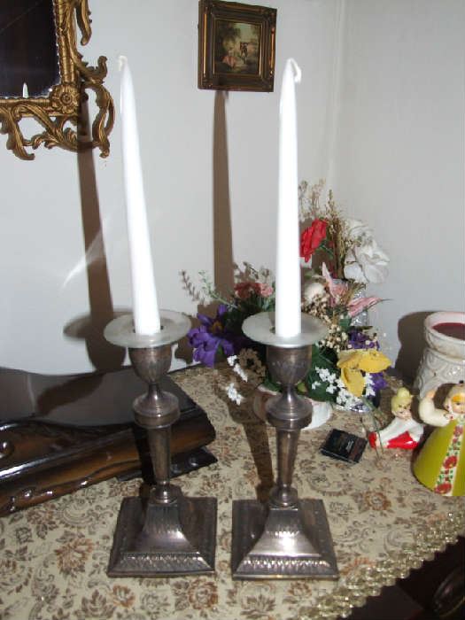 STERLING SILVER ANTIQUE CANDLE HOLDERS