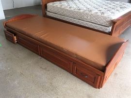 extra-long twin bed w/ storage drawers