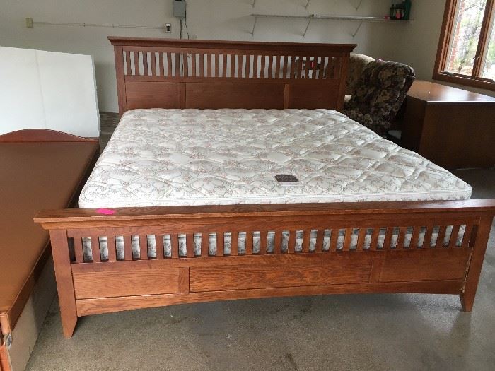 king-sized mission-style bed