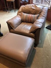 matching leather chair & ottoman