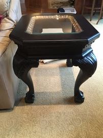 black & glass end table