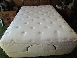 Full bed with bamboo mattress and electric lift.