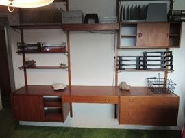 Mid-Century Wall Desk and shelves