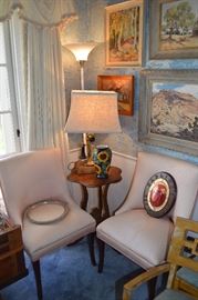 Pair Pink Side chairs