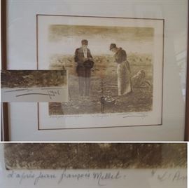 Many unique pieces from cruise ship art to signed/number pieces to originals and prints
Man of LaMancha: poster and print and statue
Indian sand art and other American Indian pieces (Ryan Burr)
Carsuzan Lithos
Matamon Pencils
Mary Vickers Litho