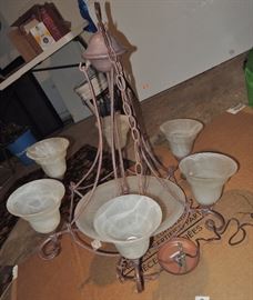 Dining room light fixture. Matching bathroom fixture