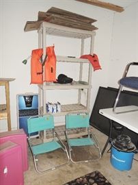 beach chairs, garage items
