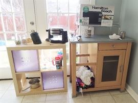 4 cubby furniture, microwave kitchen cart