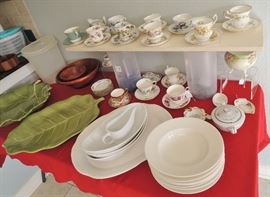 English china, teacups. plates and platters