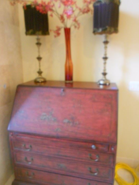 Beautiful secretary. Asian theme, made from wood, by  "Hooker Furniture". http://www.hookerfurniture.com/aboutus.inc