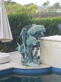 Amazing Dolphin water feature at pool.  