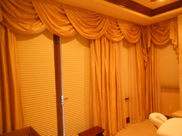 Silk curtains for sale.  All window coverings are available, so bring your measurements with you!  A good seamstress can do anything!  This is quality material.