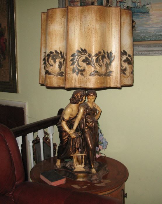 Figural Spelter Lamp
