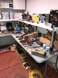 TOOLS, EXT CORDS, OUTDOOR LIGHTS