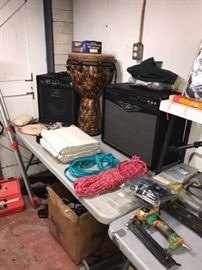 GUITAR AMP, DRUM, ROPES