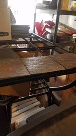 Iron Bar Table with Tile Top