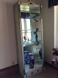 One of two light up shelves with mirrored back